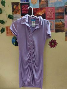 Vintage Y2K Purple Ruched Mini Dress