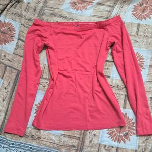 Cute Pink Off Shoulder Top