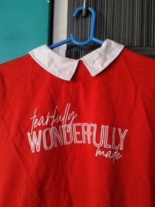 Orange Graphic Print Sweatshirt