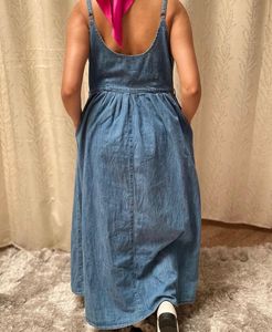EE-Stunning Blue Denim One Piece Dress