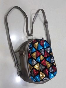 Sequin Triangle Backpack
