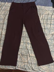 Burgundy Wide Leg Pants