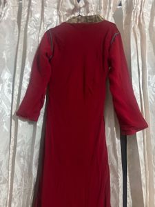 Beautiful chili red chiffon Kurta