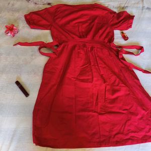 Red A-line Dress