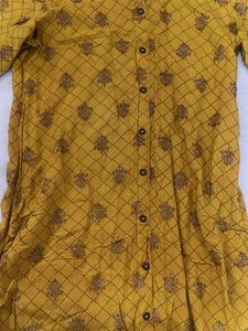 Yellow Printed Kurta Dress
