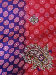 🌸 Pink Brasso Fabric with Polka Dot Design – Fest