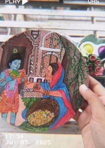 Hand-Painted Little Krishna Paining