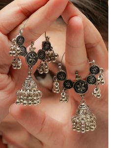 Silver Jhumka Earrings