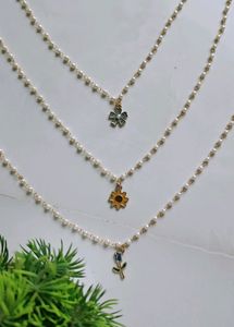 3 Pearl Necklaces &amp; Princess Core Necklace