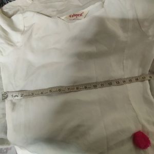 White Kurti with Pom Poms