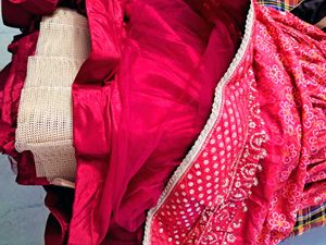 Heavy Red Mirror-Work Lehenga Set