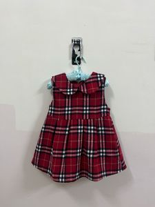 RED PLAID GIRLS DRESS