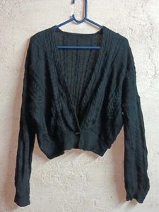 Oversized Winter Fashion Cropped Shrug Black 🖤