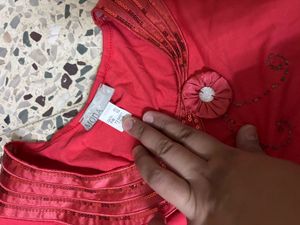 Red Embellished Top