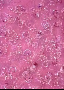 Rose Pink Net Saare With Sequins Jal Work❤