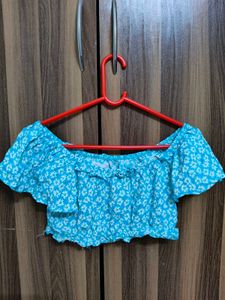 ZARA Off Shoulder Crop Top and Shorts Co-ords