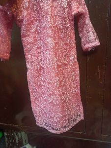 Pink Floral Lace Dress