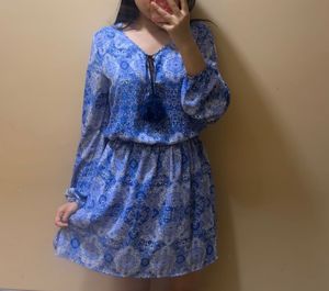 Blue Patterned Dress