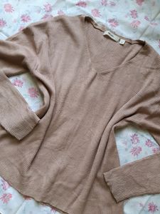 PINK RIBBED KNIT TOP