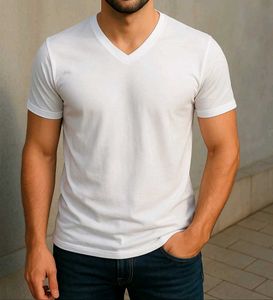 White Cotton T-shirt For Men