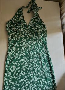Green Halter Neck Dress 👗