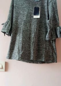 Grey Colour Crop Top