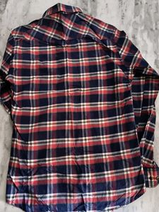 Red &amp; Blue Plaid Flannel Shirt
