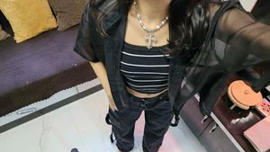 Black Cargo Pants Outfit with tank top