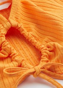 Orange Tie-Front Crop Top