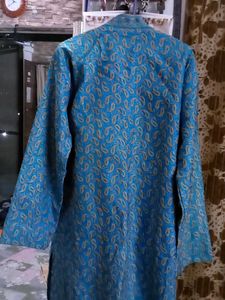 Teal Embroidered Kurta