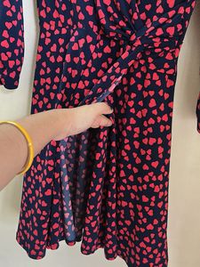 Oasis Heart Print Wrap Dress