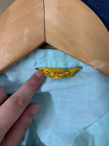 Aurelia Aqua Cotton Kurti formal