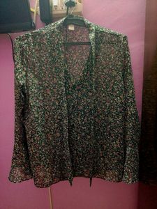 Floral Print Sheer Shirt