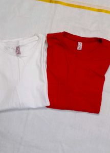 2 Tshirts Red &amp; White