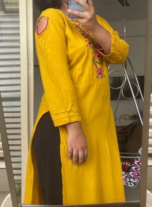 Straight Fit Yellow Kurta