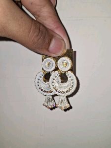 Elegant White Dangle Earrings