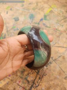 Polka Dot bangle in blue and black