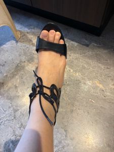 Black Lace-Up Heels