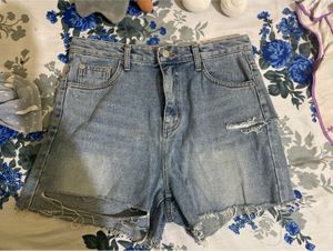 Ripped Denim Shorts