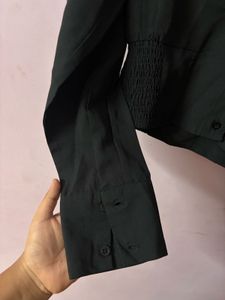 K-Chic Smocked Fitted Crop Shirt StyleTop