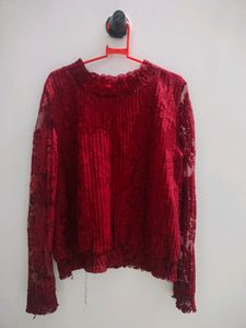 Maroon Colour Full Sleeves Top