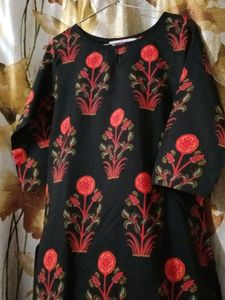 Digital Print Kurti Black