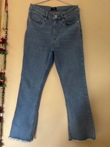 High Waisted Ice Blue Jeans