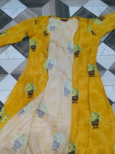 Haldi Function Shrug Kurti With Pant
