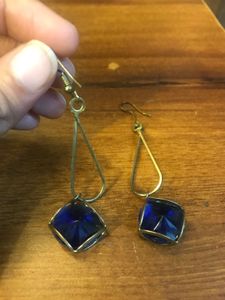 Vintage Blue Statement Earrings