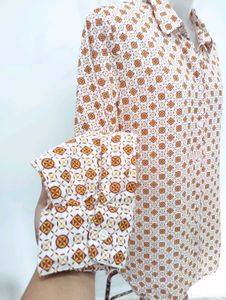 Patterned Long Sleeve Button-Down