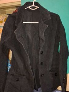 Black Corduroy Casual Jacket