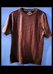 Jockey Striped Tshirt - Burgundy and Navy Blue