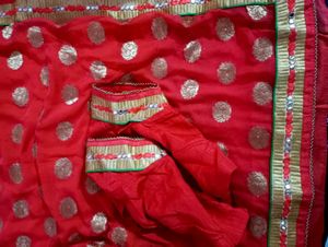 Tomato Red Pure shiffon Saree
