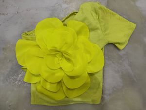 Fluroscent Green Floral Top